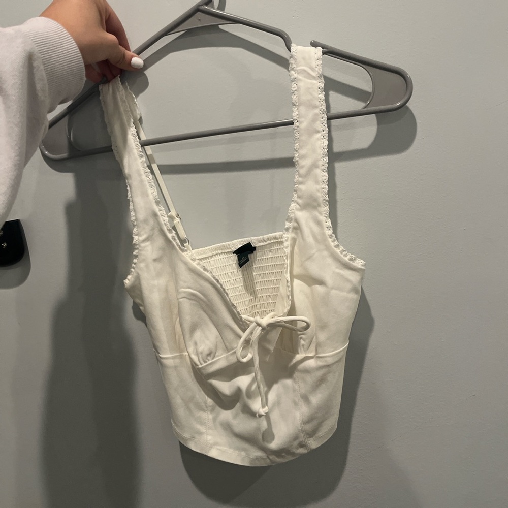Wild Fable Cream Sleeveless Bustier Crop Top